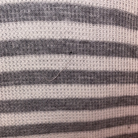 Long sleeve gray and white colored striped shirt. - Picture 7 of 16